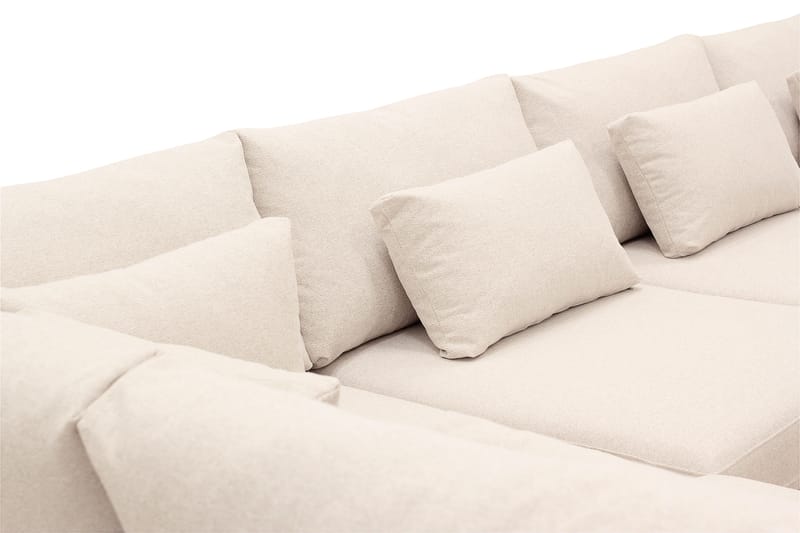 Grande 6-personers U-Sofa med Divan Højre - Beige Stof - Møbler - Sofaer - U Sofa