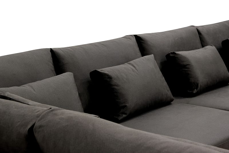 Grande 6-personers U-Sofa med Divan Højre - Mørkegrå Fløjl - Møbler - Sofaer - U Sofa