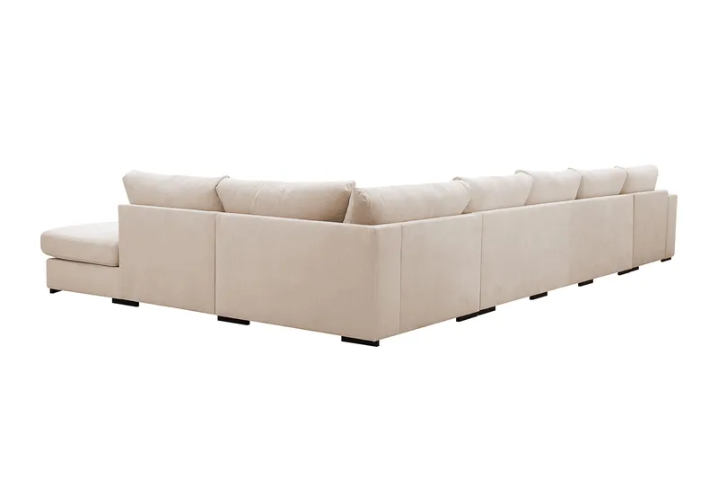 Grande 6-personers U-Sofa med Divan Venstre - Beige Manchester - Møbler - Sofaer - U Sofa