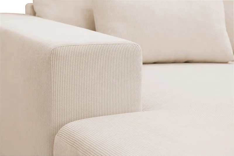 Grande 6-personers U-Sofa med Divan Venstre - Beige Manchester - Møbler - Sofaer - U Sofa