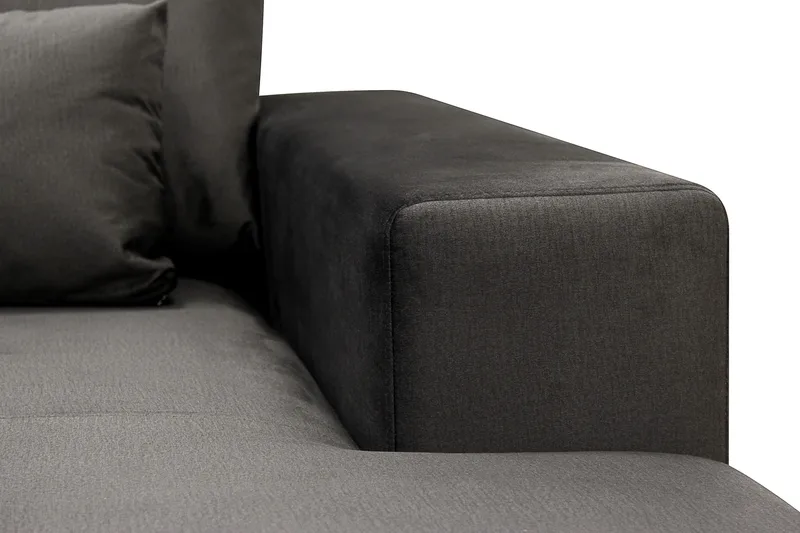 Grande 6-personers U-Sofa med Divan Højre - Mørkegrå Fløjl - Møbler - Sofaer - U Sofa