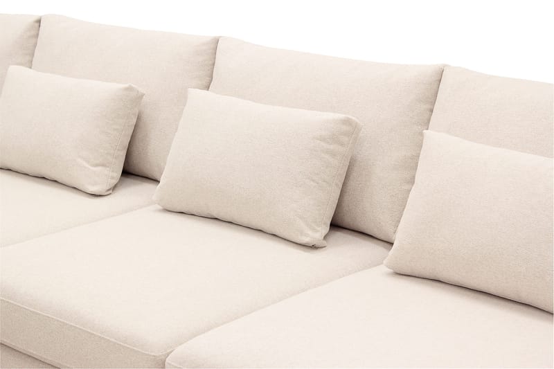 Grande Stor 7-personers U-Sofa med Divan Højre - Beige Stof - Møbler - Sofaer - Modulsofaer - Komplet modulsofa