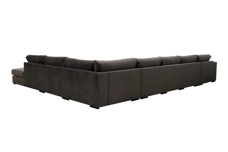 Grande Stor 7-personers U-Sofa med Divan Venstre - Mørkegrå Fløjl - Møbler - Sofaer - Velour sofaer