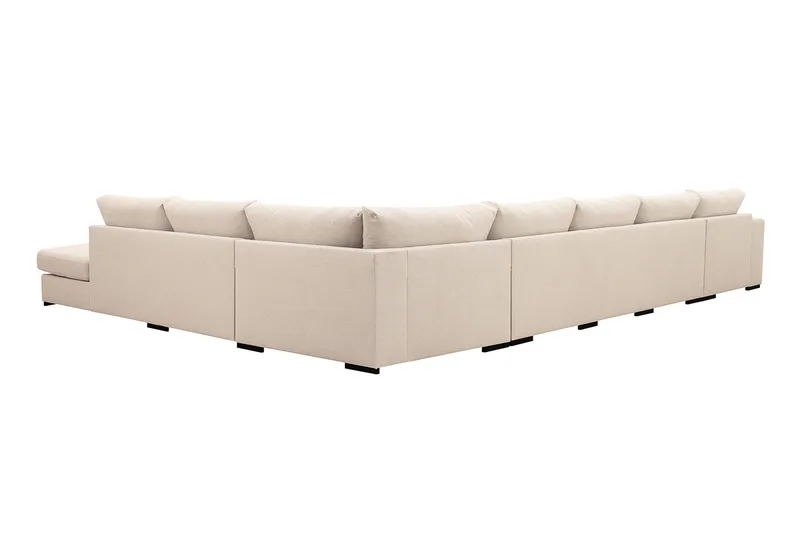 Grande Stor 7-personers U-Sofa med Divan Venstre - Beige Stof - Møbler - Sofaer - Modulsofaer - Komplet modulsofa