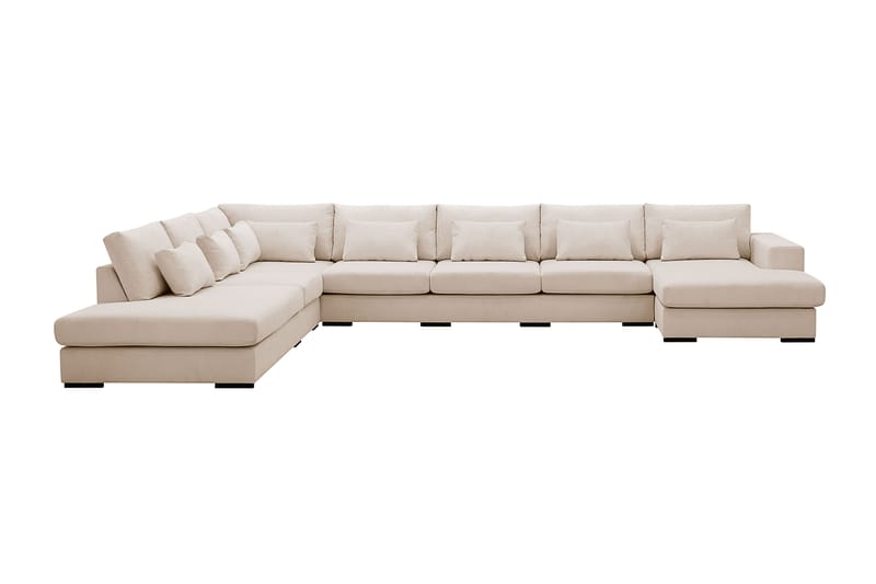 Grande Stor 7-personers U-Sofa med Divan Højre - Beige Manchester - Møbler - Sofaer - U Sofa