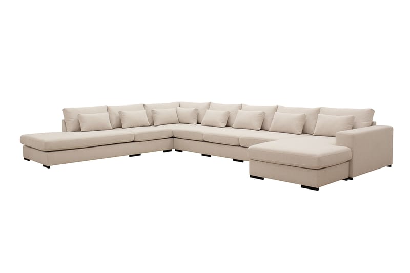 Grande Stor 7-personers U-Sofa med Divan Højre - Beige Stof - Møbler - Sofaer - U Sofa