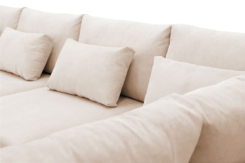 Grande Stor 7-personers U-Sofa med Divan Venstre - Beige Manchester - Møbler - Sofaer - U Sofa