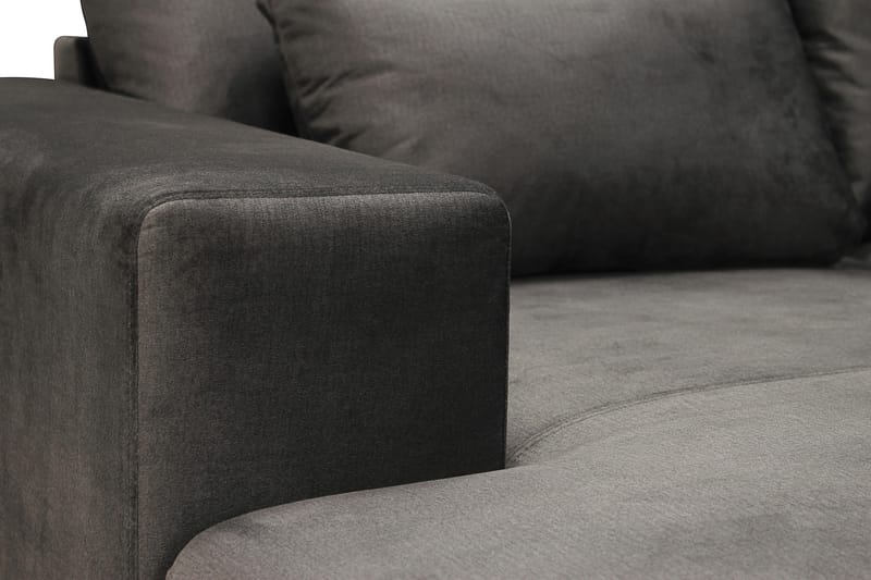 Grande Stor 7-personers U-Sofa med Divan Venstre - Mørkegrå Fløjl - Møbler - Sofaer - U Sofa