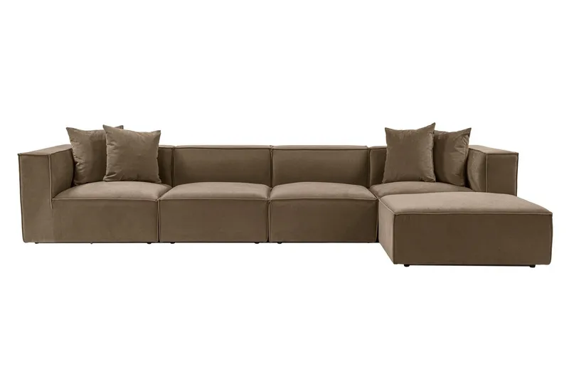 Gregor Sofa med Chaiselong 4-personers, Brun