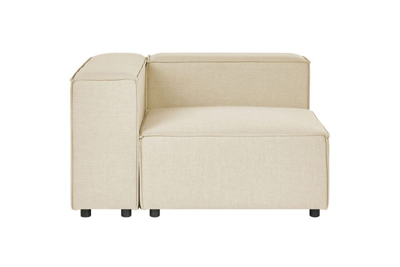 Hörnsektion Beliani Aprica Beige, svart, Linne Beige - Beige - Møbler - Sofaer - Modulsofaer - Hjørnemodul