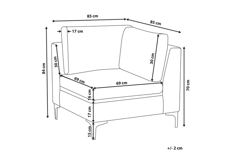 Hörnsektion Beliani Evja Blå blue - Møbler - Sofaer - Modulsofaer - Hjørnemodul