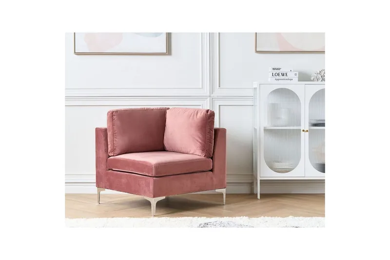 Hörnsektion Beliani Evja Blå NO_BRAND Rose - Møbler - Sofaer - Modulsofaer - Hjørnemodul