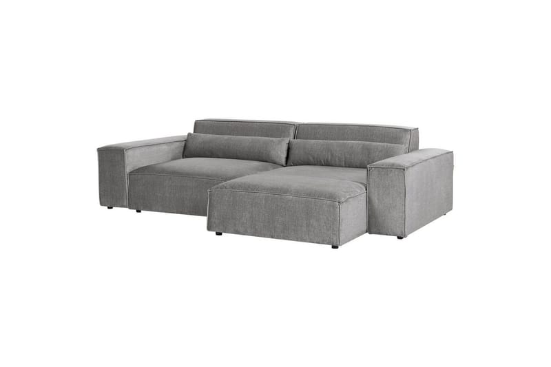Hörnsoffa Beliani Hellnar Beige, Högervänd Grey Right-faced - Møbler - Sofaer - Sofagrupper