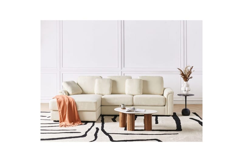 Hörnsoffa Beliani Kohlo Högervänd NO_BRAND Beige - Møbler - Sofaer - Sofagrupper