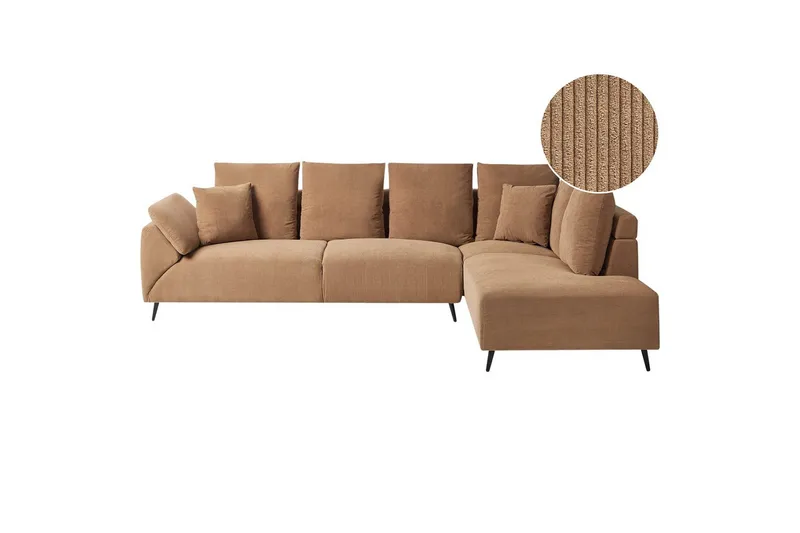 Hörnsoffa Beliani Lunner Beige, svart Brown||Black, undefined