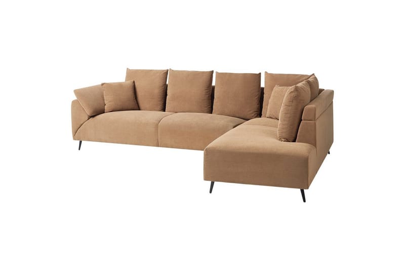 Hörnsoffa Beliani Lunner Beige, svart NO_BRAND Brown||Black - Møbler - Sofaer - Sofagrupper