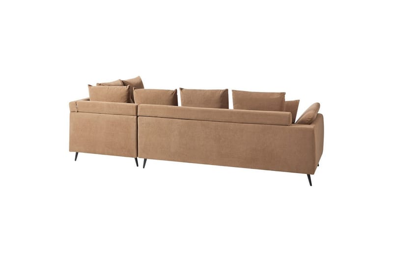 Hörnsoffa Beliani Lunner Beige, svart NO_BRAND Brown||Black - Møbler - Sofaer - Sofagrupper