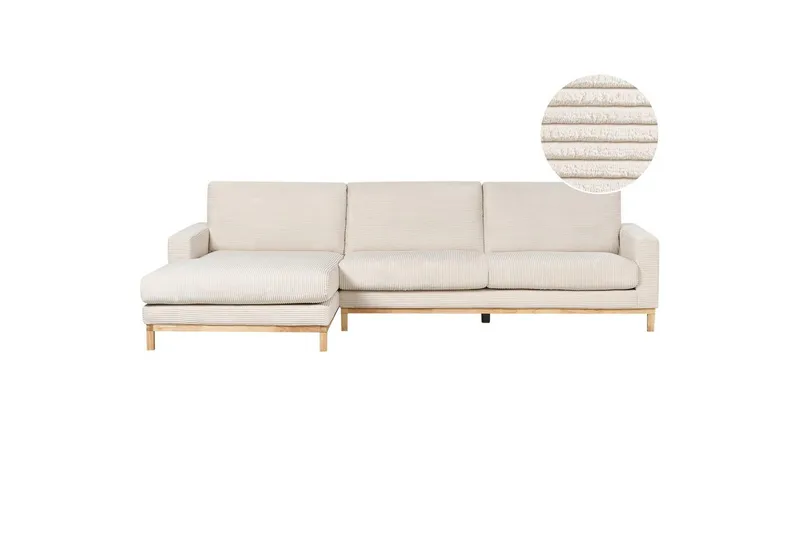 Hörnsoffa Beliani Siggard Beige, ljust trä Beige||Light colored wood VALUE_MISSING_1 - Møbler - Sofaer - Sofagrupper