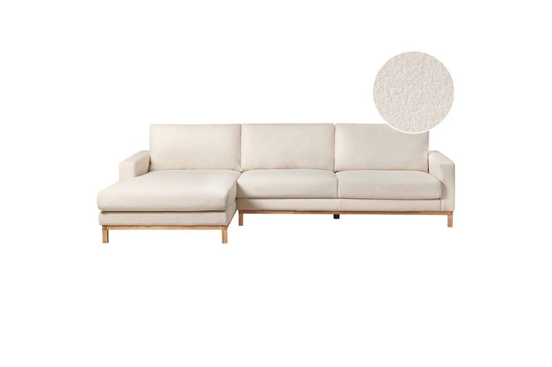 Hörnsoffa Beliani Siggard Beige, ljust trä White||Light colored wood VALUE_MISSING_3 - Møbler - Sofaer - Sofagrupper
