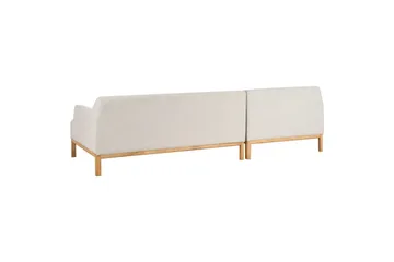 Hörnsoffa Beliani Sosjo Beige, ljust trä, Högervänd Beige||Light colored wood Left-faced - Møbler - Sofaer - Sofa med chaiselong