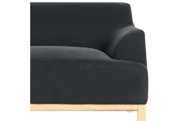Hörnsoffa Beliani Sosjo Beige, ljust trä, Högervänd Black||Light colored wood Left-faced - Møbler - Sofaer - Sofa med chaiselong