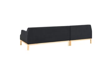 Hörnsoffa Beliani Sosjo Beige, ljust trä, Högervänd Black||Light colored wood Left-faced - Møbler - Sofaer - Sofa med chaiselong