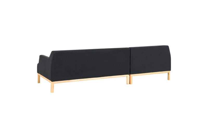 Hörnsoffa Beliani Sosjo Beige, ljust trä, Högervänd Black||Light colored wood Left-faced - Møbler - Sofaer - Sofa med chaiselong