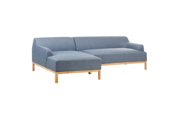 Hörnsoffa Beliani Sosjo Beige, ljust trä, Högervänd blue||Light colored wood Left-faced - Møbler - Sofaer - Sofa med chaiselong