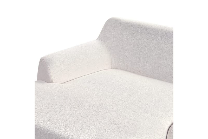 Hörnsoffa Beliani Sosjo Beige, ljust trä, Högervänd White||Light colored wood Left-faced - Møbler - Sofaer - Sofa med chaiselong