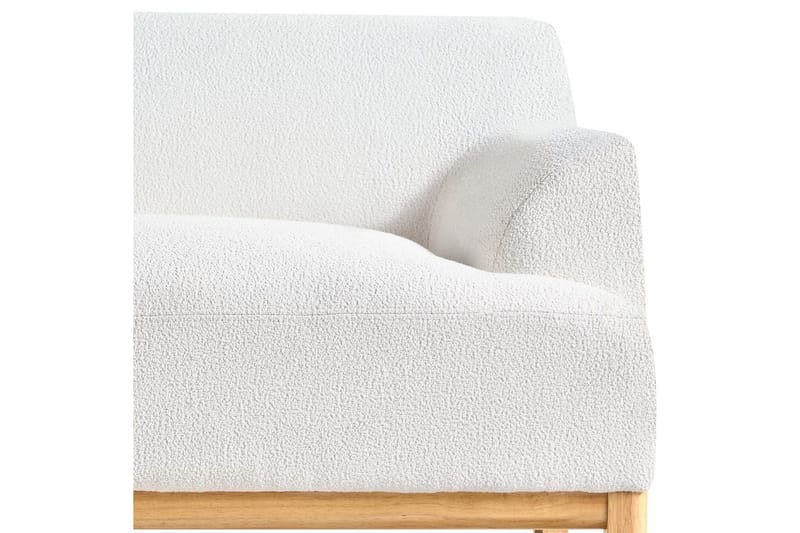 Hörnsoffa Beliani Sosjo Beige, ljust trä, Högervänd White||Light colored wood Left-faced - Møbler - Sofaer - Sofa med chaiselong