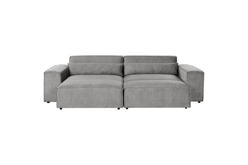 Hörnsoffa med fotpall Hellnar Grå, Högervänd NO_BRAND Grey Left-faced - Møbler - Sofaer - Sofa med chaiselong