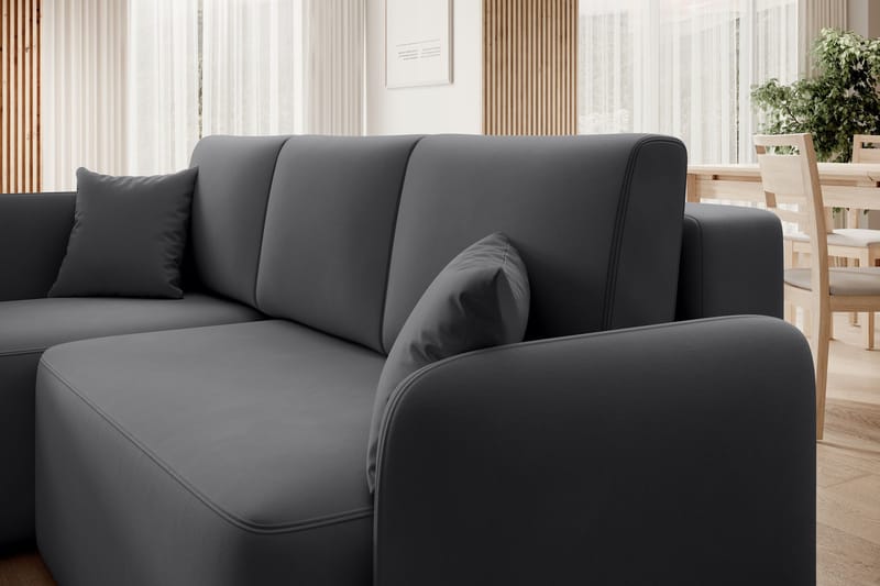 Hadson 3-personers Sofa med Divan - Mørk grå - Møbler - Sofaer - Sofa med chaiselong