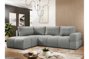 Hardam Sovesofa med Chaiselong 3-personers i Chenille - Grå - Møbler - Sofaer - Sovesofaer