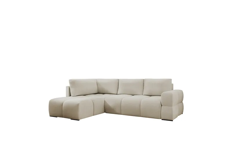 Hardam Sovesofa med Chaiselong 3-personers i Chenille - Beige - Møbler - Sofaer - Sovesofaer