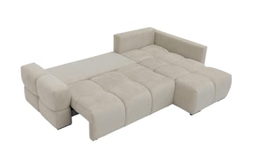 Hardam Sovesofa med Chaiselong 3-personers i Chenille - Brun - Møbler - Sofaer - Sovesofaer
