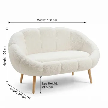 Havel 2-personers Lige Sofa i Stof - Hvid - Møbler - Sofaer - 2 personers sofa