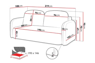 Hemanti Sovesofa 2-Personers - Grå - Møbler - Sofaer - Sovesofaer