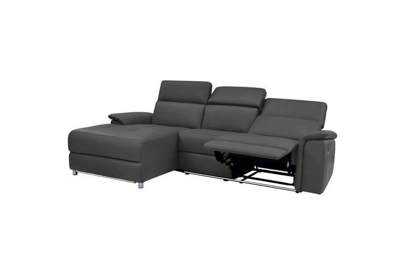 Hjørnesofa 3-personers Pareli Sort, PU, Venstre Elektrisk Tilbagelæner - Sort, PU, Venstre Elektrisk Tilbagelæner - Møbler - Sofaer - Lædersofaer