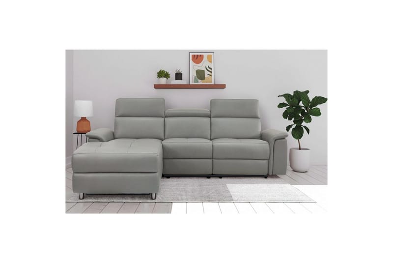 Hjørnesofa 3-personers Pareli Grå, Søndagsstof, Venstre Manuel Tilbagelæner - Grå, Søndagsstof, Venstre Manuel Tilbagelæner - Møbler - Sofaer - Recliner sofaer