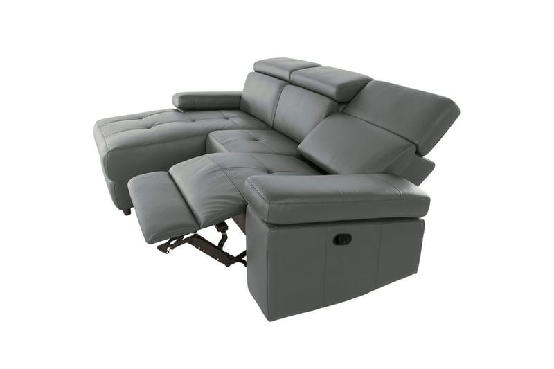 Hjørnesofa 3-personers Rayland Grå, PU, Venstre Manuel Tilbagelæner - Grå, PU, Venstre Manuel Tilbagelæner - Møbler - Sofaer - Lædersofaer