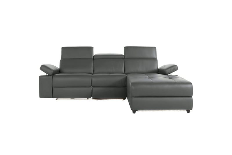 Hjørnesofa 3-personers Rayland Grå, PU, Højre manuel liggestol - Grå, PU, Højre manuel liggestol - Møbler - Sofaer - Lædersofaer