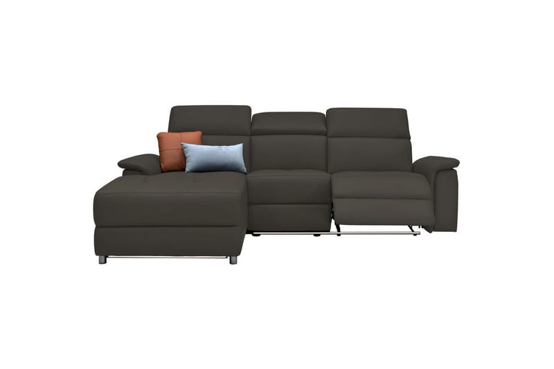 Hjørnesofa 3-personers Pareli Brun, Læder/PU, Venstre Manuel Tilbagelæner - Brun, Læder/PU, Venstre Manuel Tilbagelæner - Møbler - Sofaer - Lædersofaer
