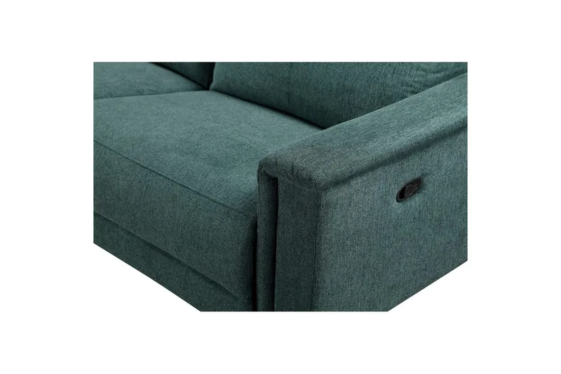 Hjørnesofa 3-personers Lund Mørkegrøn, Belfast stof, Venstre Manuel Tilbagelæner - Mørkegrøn, Belfast stof, Venstre Manuel Tilbagelæner - Møbler - Sofaer - Recliner sofaer