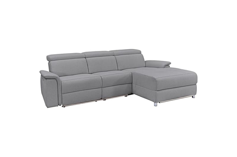 Hjørnesofa 3-personers Pareli Grå, Sandstof, Venstre Elektrisk Tilbagelæner, Grå, Sandstof, Venstre Elektrisk Tilbagelæner