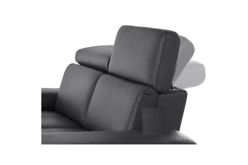 Hjørnesofa 3-personers Rayland Sort, PU, Venstre Manuel Tilbagelæner - Sort, PU, Venstre Manuel Tilbagelæner - Møbler - Sofaer - Lædersofaer