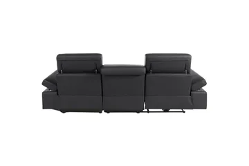 Hjørnesofa 3-personers Rayland Sort, PU, Højre elektrisk liggestol - Sort, PU, Højre elektrisk liggestol - Møbler - Sofaer - Lædersofaer