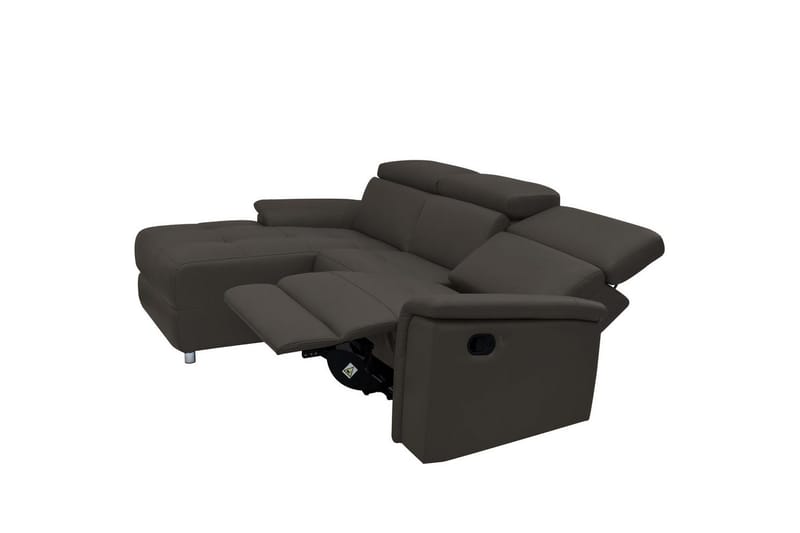 Hjørnesofa 3-personers Pareli Brun, Læder/PU, Venstre Manuel Tilbagelæner - Brun, Læder/PU, Venstre Manuel Tilbagelæner - Møbler - Sofaer - Lædersofaer