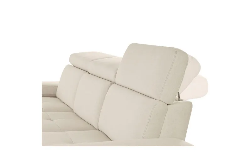 Hjørnesofa 3-personers Rayland Hvid, Søndagsstof, Venstre Elektrisk Tilbagelæner - Hvid, Søndagsstof, Venstre Elektrisk Tilbagelæner - Møbler - Sofaer - Recliner sofaer