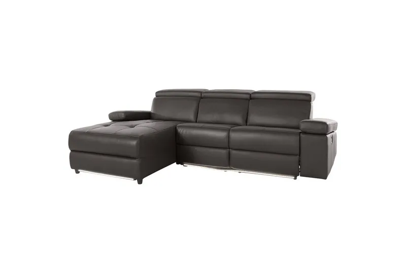 Hjørnesofa 3-personers Rayland Brun, PU, Venstre Elektrisk Tilbagelæner, Brun, PU, Venstre Elektrisk Tilbagelæner