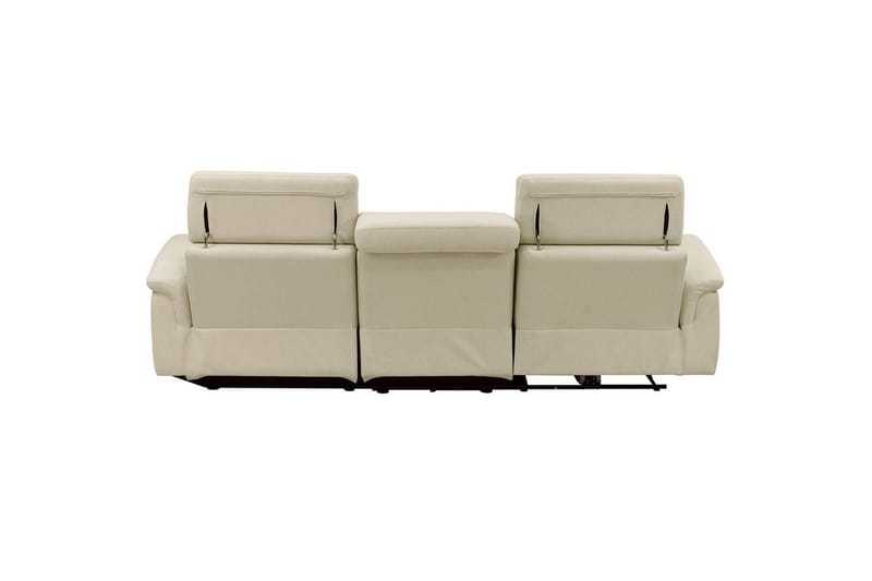 Hjørnesofa 3-personers Pareli Hvid, Sandstof, Højre elektrisk liggestol - Hvid, Sandstof, Højre elektrisk liggestol - Møbler - Sofaer - Recliner sofaer